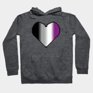 Inclusive Asexual Flag pride pixel heart Hoodie